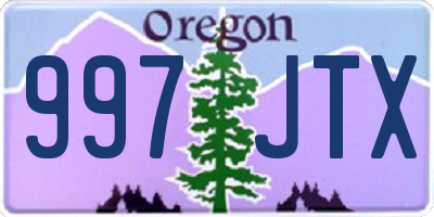 OR license plate 997JTX