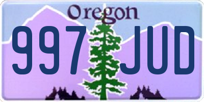 OR license plate 997JUD