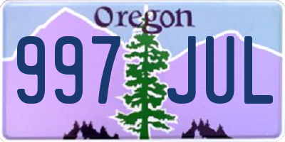 OR license plate 997JUL