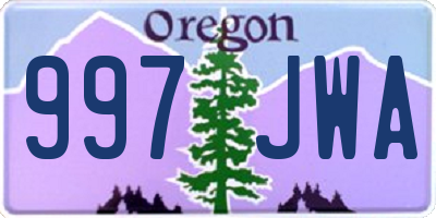 OR license plate 997JWA