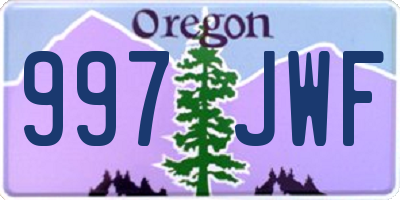 OR license plate 997JWF