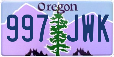 OR license plate 997JWK