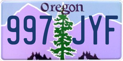 OR license plate 997JYF