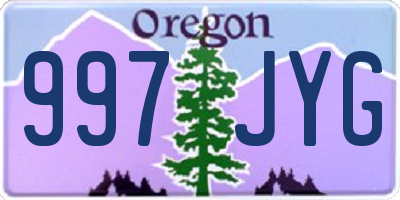OR license plate 997JYG