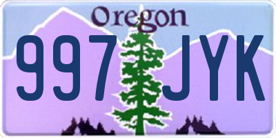 OR license plate 997JYK