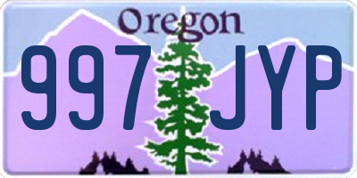 OR license plate 997JYP