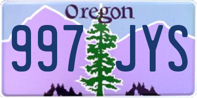 OR license plate 997JYS