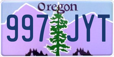 OR license plate 997JYT