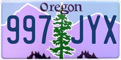 OR license plate 997JYX