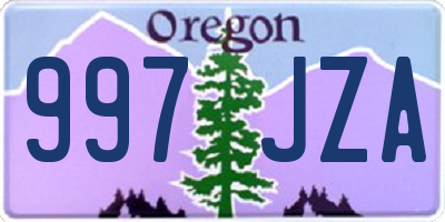 OR license plate 997JZA