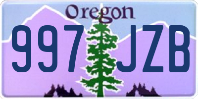 OR license plate 997JZB
