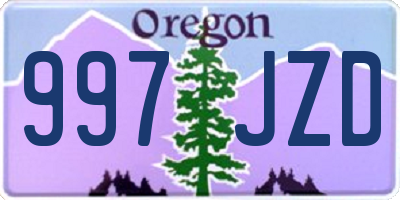 OR license plate 997JZD