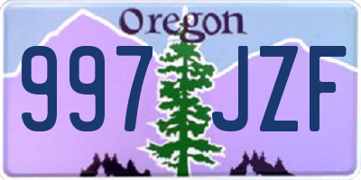 OR license plate 997JZF