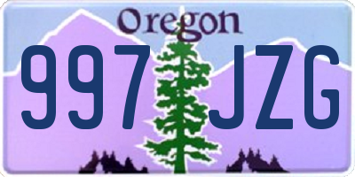 OR license plate 997JZG