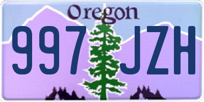 OR license plate 997JZH