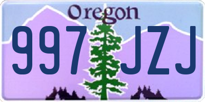 OR license plate 997JZJ