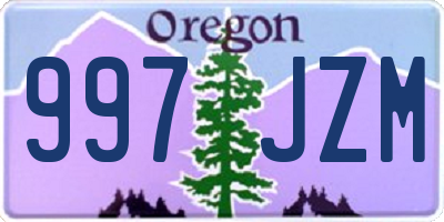 OR license plate 997JZM