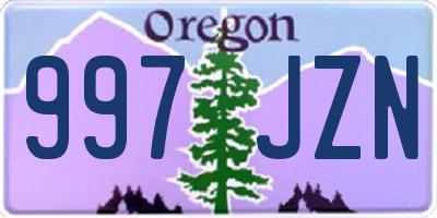 OR license plate 997JZN