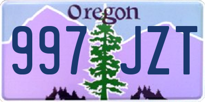 OR license plate 997JZT