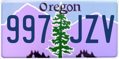 OR license plate 997JZV