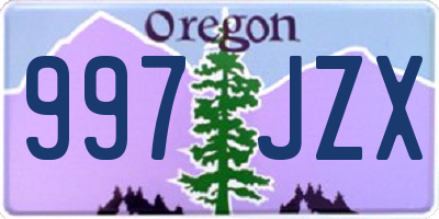 OR license plate 997JZX