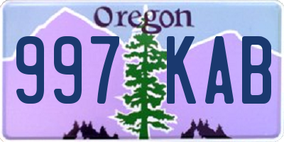 OR license plate 997KAB