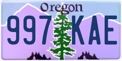 OR license plate 997KAE