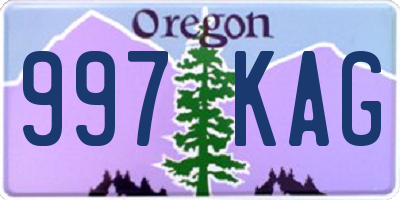 OR license plate 997KAG