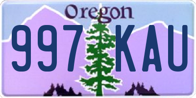 OR license plate 997KAU