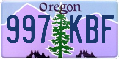 OR license plate 997KBF