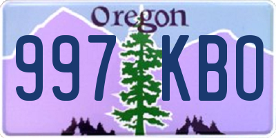 OR license plate 997KBO