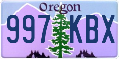 OR license plate 997KBX