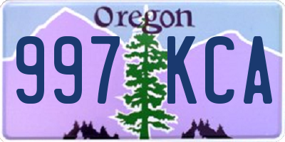 OR license plate 997KCA