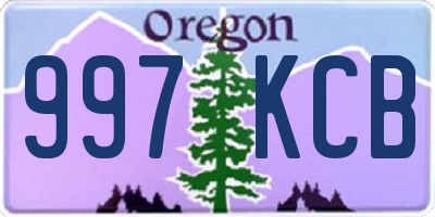 OR license plate 997KCB