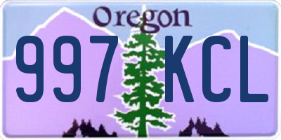 OR license plate 997KCL