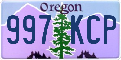 OR license plate 997KCP
