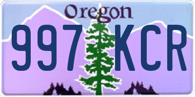 OR license plate 997KCR