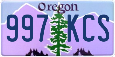 OR license plate 997KCS
