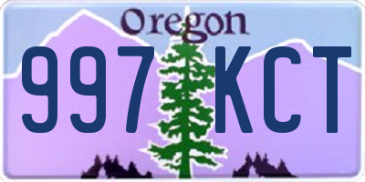 OR license plate 997KCT