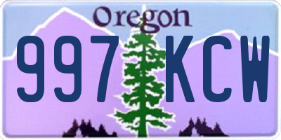 OR license plate 997KCW