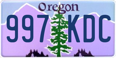 OR license plate 997KDC