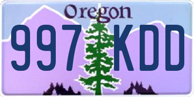OR license plate 997KDD