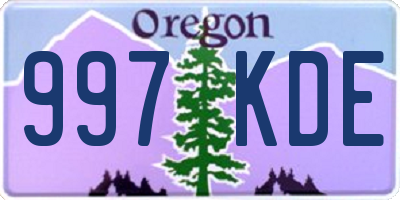 OR license plate 997KDE