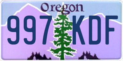 OR license plate 997KDF