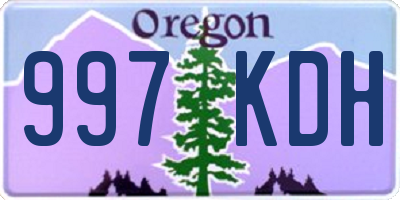 OR license plate 997KDH