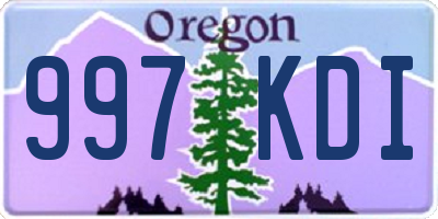 OR license plate 997KDI