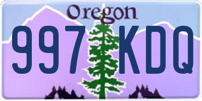 OR license plate 997KDQ