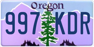 OR license plate 997KDR