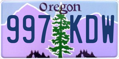 OR license plate 997KDW