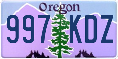 OR license plate 997KDZ